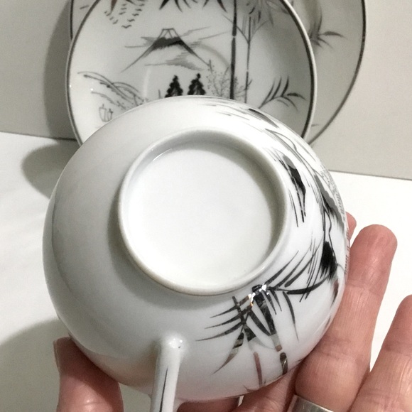 Vintage Kutani Porcelain Lithophane 3 piece set - Picture 11 of 17